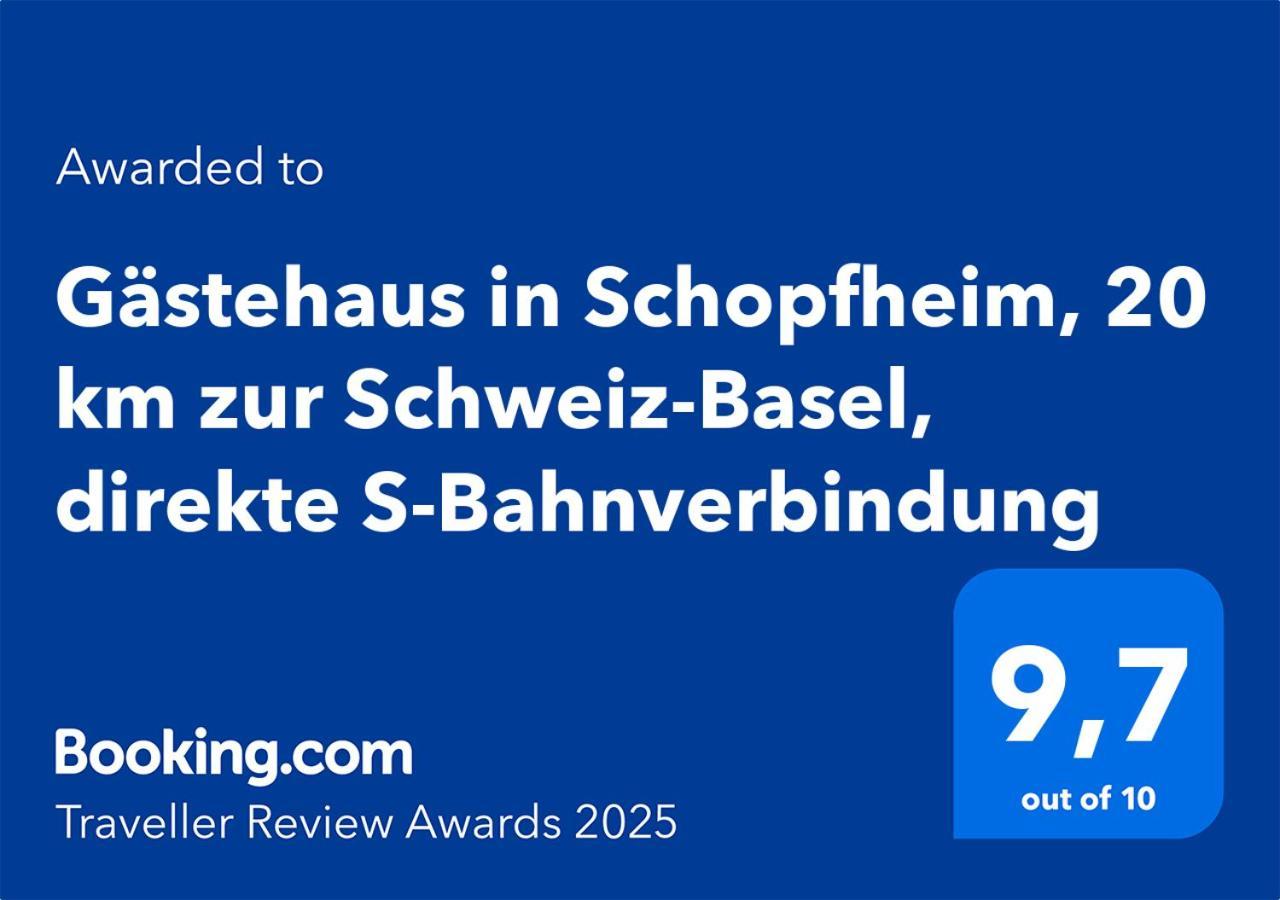 Gaestehaus In Schopfheim, 20 Km Zur Schweiz-Basel, Direkte S-Bahnverbindung エクステリア 写真